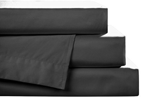 Jersey Spann-Bettlaken aus 100% Baumwolle, Schwarz Uni - Betttuch mit Rundumgummi für faltenfreien Sitz – Besonders strapazierfähiges Laken - 100 x 200 cm