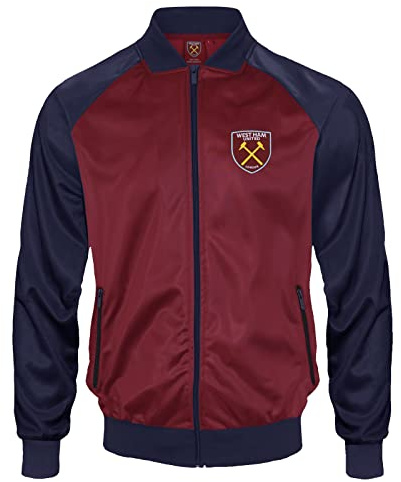 West Ham United FC - Chaqueta de entrenamiento oficial - hombre - Estilo retro - Burdeos - Mediana