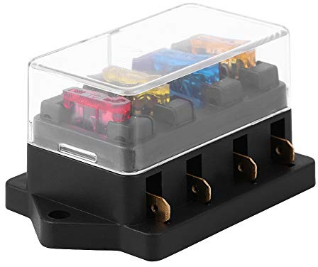 Porte-fusible 4 voies à rangée droite modifiée pour voiture-pour voiture 12-24v avec support de boîte à fusibles 5a + 10a + 15a + 20a