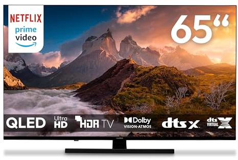 MEDION 163,9 cm (65 Zoll) QLED Fernseher (4K, Smart TV, Dolby Vision HDR, Netflix, Prime Video, Disney+, Dolby Atmos, DTS X, kompatibel mit Google TV, PVR, Bluetooth, MD 865700)