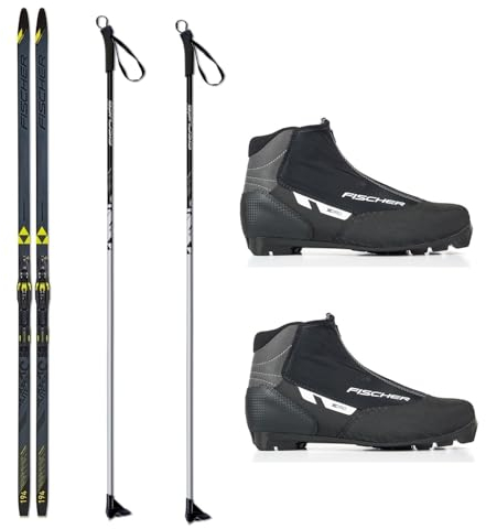 Fischer Langlaufski-Set für den schweren Läufer Superlite X-TRA Stiff klassisch + Bindung + Schuhe + Stöcke (204)