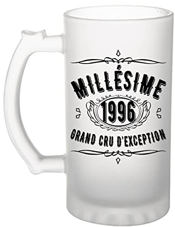 Planetee Chope de bière 1996 anniversaire 29 ans | Verre à bière Pinte idée cadeau original | Imprimé en France