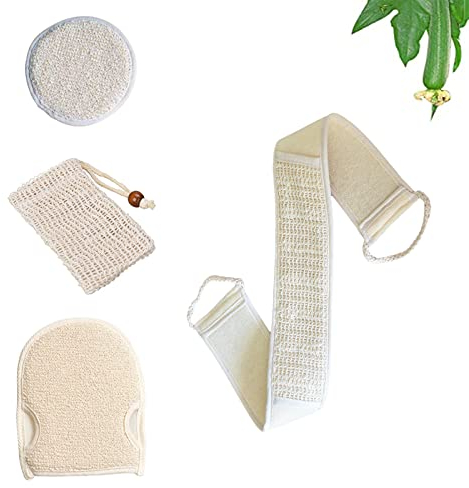 Set Spugne Doccia Luffa, Spugna di Luffa da Bagno, Scrubber in Spugna di Luffa, Morbido e Confortevole, für Cura del Corpo, Il Lavaggio Schiena, l'Esfoliazione