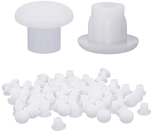 100 Pcs Plastic Hole Plugs 3/16(5mm) Screw Caps Cover White Plastic Hole Plugs for Cabinet Cupboard Shelf Furniture