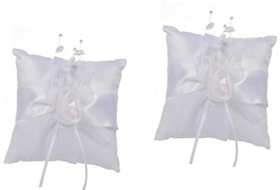 ABOOFAN Elfenbeinfarbenes Ringkissen 2st Elfenohren Ring Weiß Braut