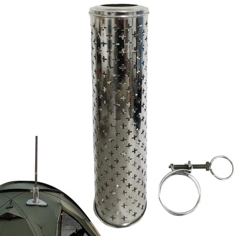 Cubierta de chimenea para estufas de leña, protección de aire para tubos de estufa de leña, rejilla de protección de chimenea de acero inoxidable, resistente al calor, ventilación para el hogar