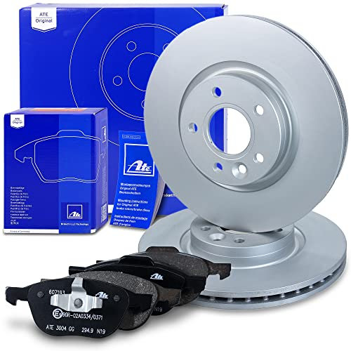 ATE Bremsenset Vorderachse inkl. Bremsscheiben vorne Ø 300 mm belüftet und Bremsbeläge vorne Kompatibel mit FORD C-MAX, FOCUS Mk2, Mk3, GRAND C-MAX, KUGA, TOURNEO CONNECT, VOLVO