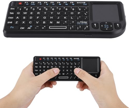 Wireless Mini Keyboard, 2.4GHz Wireless Keyboard with Touchpad, US Layout, Portable Handheld Rechargeable Keyboard