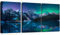 YWQQ Leinwandbild Aurora,Leinwand Bilder Set,3-teilig Natur Landschaft Bild Aesthetic,Wandbilder für Wohnzimmer Schlafzimmer Küche Esszimmer und Badezimmer