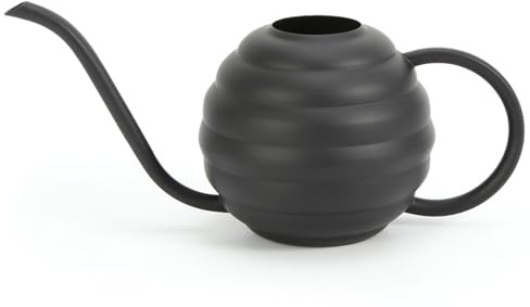 Lianshi Regadera para Plantas, 400 ml, Estilo Retro Esmerilado, Mate (Negro)
