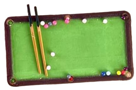 pistro Table de billard miniature à l'échelle 1/64 avec boules et bâtons de queue pour l'aménagement de la ville et le diorama