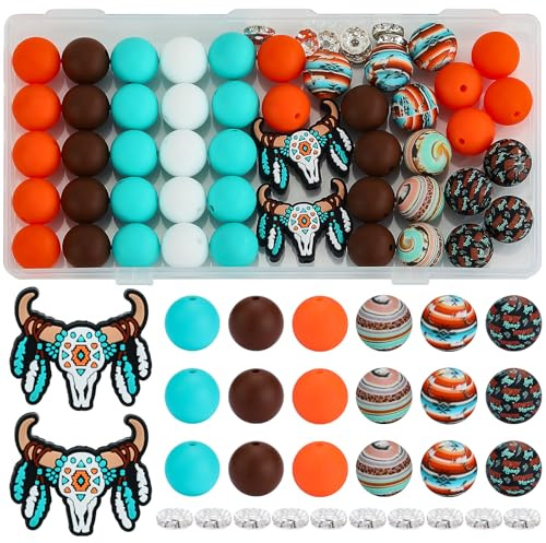 WEWAYSMILE 45 cuentas de silicona de 15 mm, cuentas focales de animales para bolígrafos, cuentas de silicona impresas a granel para hacer llaveros, pulseras y otras manualidades hechas a mano (cabeza