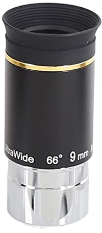 Teleskop 66 grader ultraWide 6 mm 9 mm 15 mm 20 mm teleskop okular vidvinkel 1,25 tum metallteleskop tillbehör (9 mm inget brand)