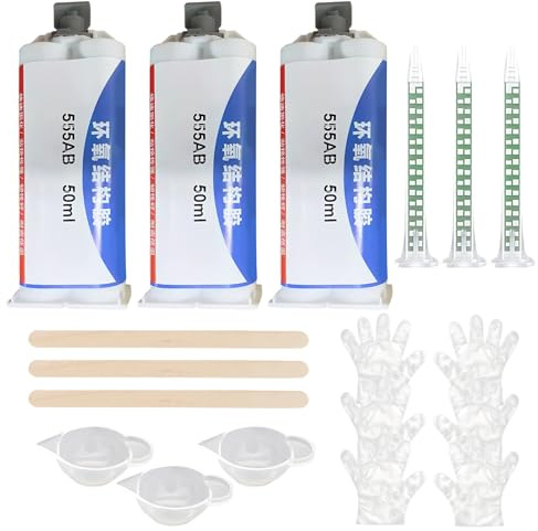 3 Pezzi Colla Epossidica Bicomponente 150 Ml Colla Bicomponente, Indurimento Rapido Di 5 Minuti, Resistente Al Calore, Sicuro E Facile Da Usare Per Incollare Metalli, Piastrelle, Legno