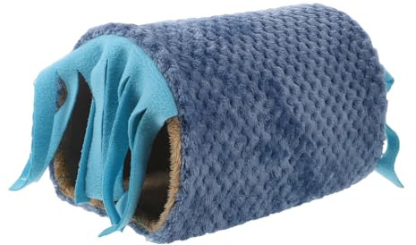 Yardwe Plush Hamster Tunnel House Varm och Mjuk Kanin Marsvinshus Säker Chinchilla Hamsterbostad med Tvättbart Material för Små Djur och Vinterkomfort