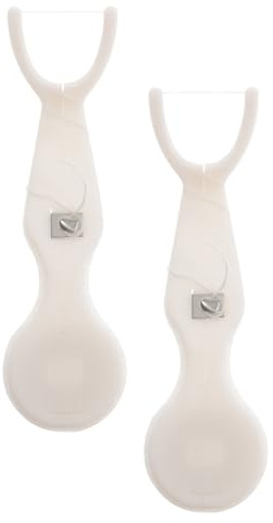 Healvian Portahilos Dentales en Forma Reutilizables 2 Unidades, Palillos de Hilo Dental Recargables de Plástico, Mango Ergonómico para Limpieza Interdental Diaria en Casa,