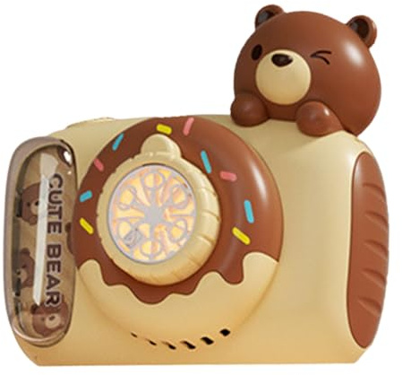 Máquina de Burbujas con cámara,Máquina de Burbujas con luz, Juguetes de automáticos con Forma de cámara, Soplador de Lindo de Dibujos Animados, Juguetes portátiles para niños para ju