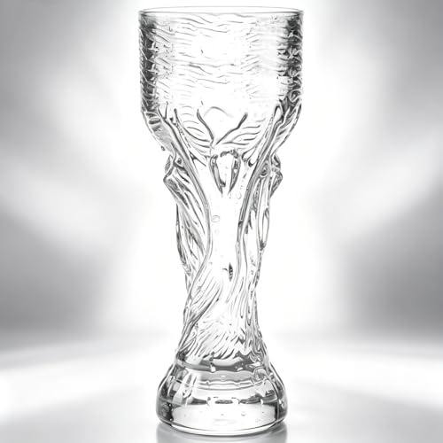 Wapasezyar WM ölglas-set, 350–850 ml Hercules Pokal & fotboll tumbler, kristallglas ölkrus för publik Viewing, fotbollsfest, perfekt för öl, cocktails, drycker (850 ml)