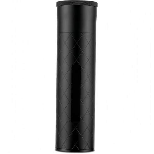 Racocou Robust och hållbar aluminiumlegering 3-4 cigarrtub – Utrustad med hygrometer och luftfuktare – Lyxig födelsedagspresent för män till pappa och make,Black