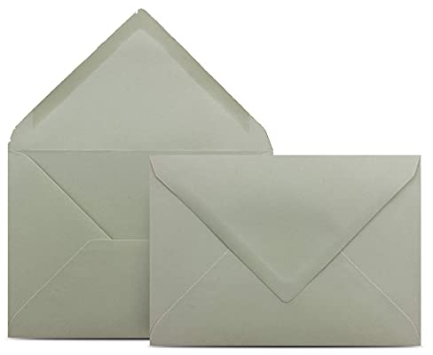 50 Briefumschläge DIN C6 Schiefergrau Grau - 11,4 x 16,2 cm - Kuverts mit 80 g/m² Nassklebung spitze Klappe - Umschläge ohne Fenster - Colours-4-you