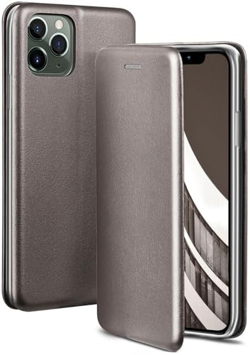 ONEFLOW Business Case für iPhone 11 Pro Handyhülle klappbar mit Standfunktion, Klapphülle Flipcase Cover Dünn, PU Leder Hülle mit Kartenfach, 360 Grad Schutzhülle, Taupe