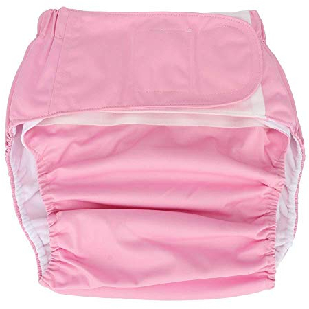 Pañal lavable para adulto, pañal de incontinencia para adultos, pañales de tela de protección contra la incontinencia para ancianos, pañales impermeables y reutilizables (rosa)