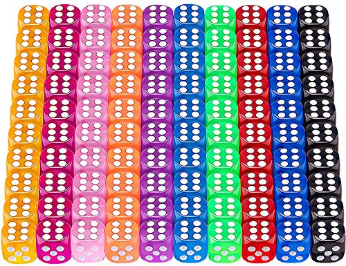 Würfel Bunt Set - 100 Stück 12mm Bunte Spielwürfel, Sechsseitige Augenwürfel in Verschiedenen Farben