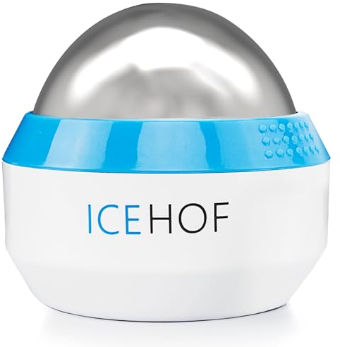 ICEHOF Massage-Kugel mit Kühlgel - Wellness Kalt-/Warm-Therapie - Manuelle Selbst-Massage-Ball für Zuhause Verspannungen, Tiefenmassage & Entspannung - Gesichtsroller Geschenk Faszienkugel