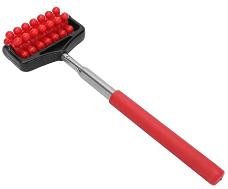 Teleskop-Rückenmassagegerät Einstellbare Massagerolle Männer Frauen Manuelle Massagegeräte für Massage und Entspannung, Lindert Muskelermüdung, 22cm-59cm(rot)