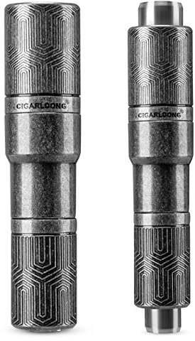 CIGARLOONG Zigarrenpunsch Doppelklinge Sharp Size Drill Zigarrenschneider (Silber)