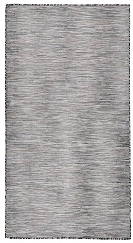 vidaXL Utomhusmatta plattvävd 80x150 cm brun och blå, utematta, terrassmatta, balkongmatta, utemattor, terrassmattor, balkongmattor, matta uterum
