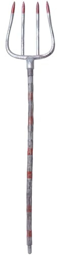 Smiffys Extendable Bloody Pitchfork 5 Piece, 153x25cm, Halloween Fancy Dress Accessory, Devil Dress Up Accessories