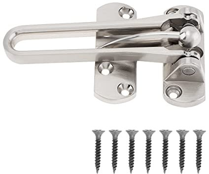 HOJLKLD Loquet de Porte pour sécurité de la maison, barre oscillante, verrous de porte d'entrée secondaire pour maison, hôtel, appartement (Argenté)