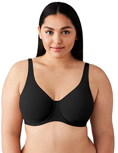 Wacoal Women's Pendulous Shape Revelation Unlined Full Coverage Underwire Bra, 855387, Opaque, Black, 38F