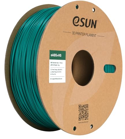 eSUN ABS+ Filament 1.75mm, ABS+HS Hochgeschwindigkeits 3D Drucker Filament Schnelligkeit ABS Plus, Maßgenauigkeit +/- 0.03mm, 1KG Spule (2.2 LBS) für 3D High Speed Drucker,Grün