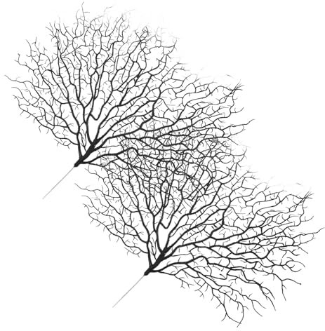 Alipis 2 stycken konstgjorda korallgrenar havskoralldekorationer för akvarier ornament akvarielandskap och blomarrangemang tillbehör svart