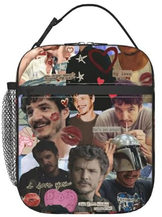 EZKYZTLW Pedro Star Pascal Lunchbox für Teenager, Mädchen und Frauen, Lunchtasche für Schule, Arbeit, Picknick, Reisen, wiederverwendbare, isolierte Thermo-Tragetasche für Mittagessen