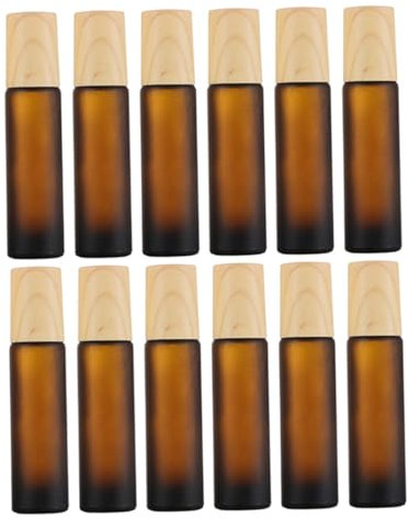 minkissy 12stücke Glas Roller Flaschen Leere Flaschen Mattiert Für Ätherische Öle Kosmetiklotionen Parfüms Mit Edelstahl Rollkugeln Schraubverschluss Gegen Auslaufen