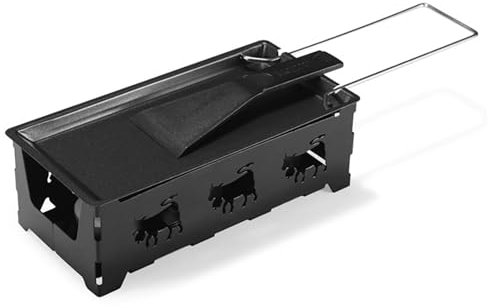 Parrilla para raclette, fundidor de Queso Antiadherente con espátula de plástico, fundidor de Queso para raclette con Mango Plegable, Bandeja portátil para Asar en la Cocina, máquina para