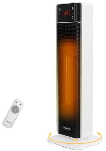 Aigostar 2000W Electric Fan Heater, Energy Efficient Space Heater with Remote Control, 70° Oscillation, 4 Modes, 24H Timer, Overheat & Tip-Over Protection - Silent Ceramic Heater for Home/Bedroom