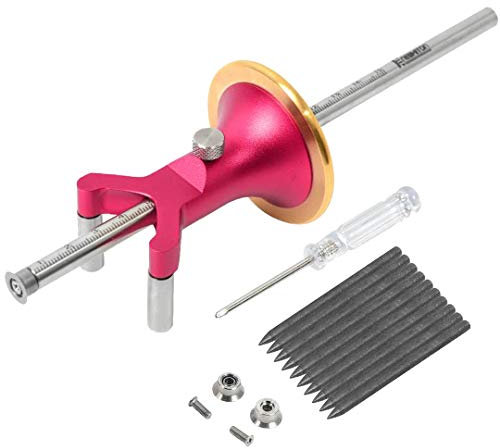 Newkiton Wheel Marking Gauge Multi with Dual Function, 1 Bearing Wheel Cutter for Soft Wood, 1 Locked Wheel Cutter for Hard Wood, 1 Metal Pin, 10 Woodworking Pencils, 1 Screwdriver Included