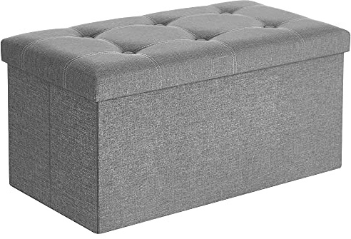 SONGMICS Ottoman Storage Bench, 21 Gal. Folding Chest, Holds 660 lb