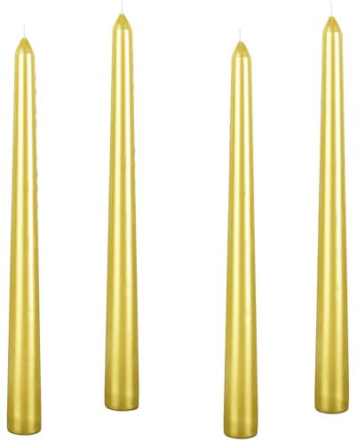 4 pezzi Candele a spirale coniche alte metallizzate coniche – 25 pollici metalliche, antigocciolamento, candela conica candele lunghe a spirale, candela da cena senza profumo 4 pezzi