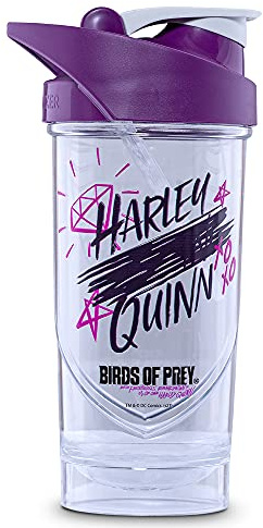 Shieldmixer Harley Quinn Eiweiß Shaker - Shaker Proteinshake - 700ml - Gym Shaker - Für eiweiß- & Sportgetränke - Shake becher - Gym Zubehör - Trinkflasche - Weiß - Pro Classic Protein Shaker