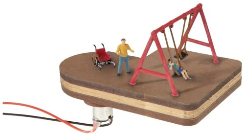 NOCH® Micro-Motion Schaukel, Kinder Spielplatz Modell, bewegliches Spielgerät für die Spurweite H0, perfekt für Dioramen