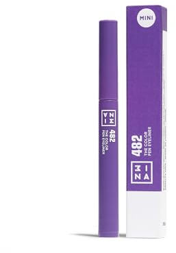 3INA MAKEUP - The Color Pen Eyeliner 482 (mini) - Viola - Eyeliner Viola 10h Lunga Durata - Eyeliner Penna Colorato Liquido Mat - Alta Pigmentazione - Formato Viaggio - Vegan - Cruelty Free