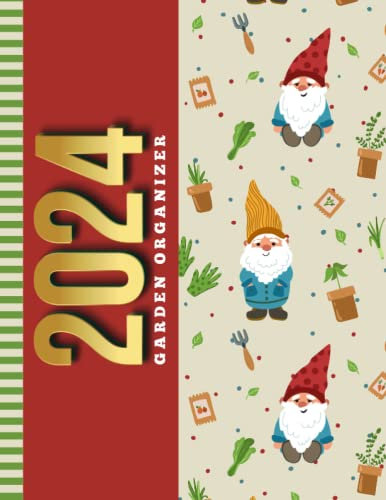 2024 Garden Organizer: 8.5x11 Dated Gardener Log / Gardening Charts - Lined - Dot Grid Pages - Plant Details / Track New Plantings / Customize - ... DIY Vision / Colorful Gnome Pattern Cover