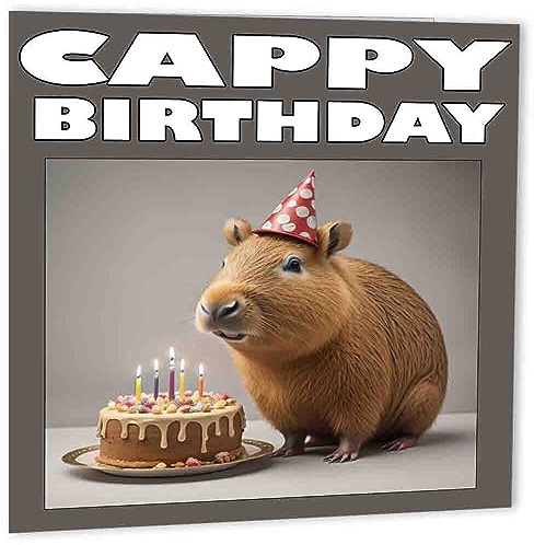 Capybara födelsedagskort – Cappy Födelsedag A5