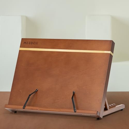 MEEDEN PRO Staffelei Tisch, 29 x 42 cm Staffelei Holz mit Leseständer, Neigungswinkel Verstellbar Buchenholz Tischstaffelei Zeichenbrett für Einsteiger & Hobbykünstler, zum Skizzieren, Bleistift