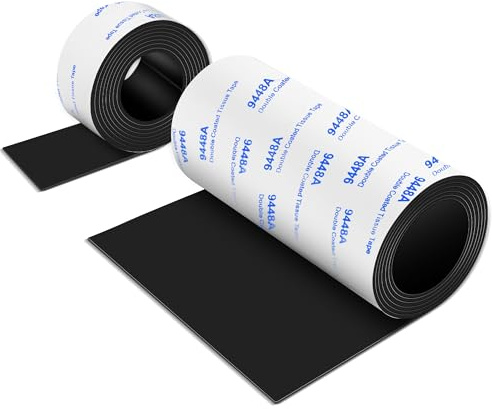 Non Slip Furniture Pads, 2 Rolls Rubber Adhesive Pads, Adhesive Rubber Pads for Furniture and Appliances 4x40 inch+1x40 inch